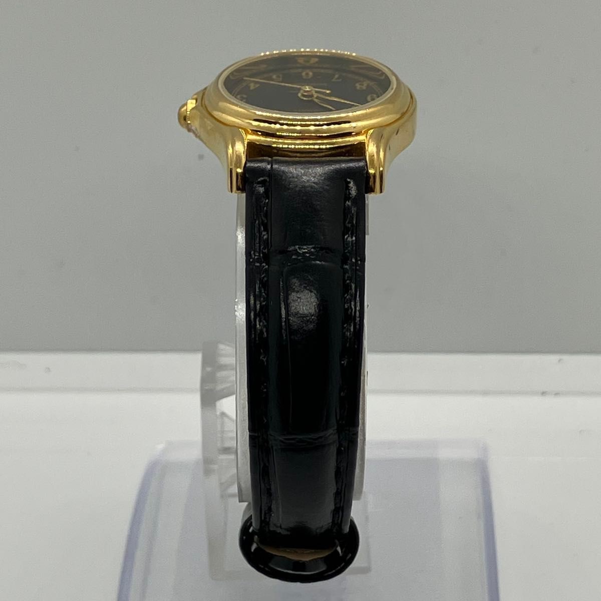 Casio Quartz Gold Case Black Dial Analog Watch