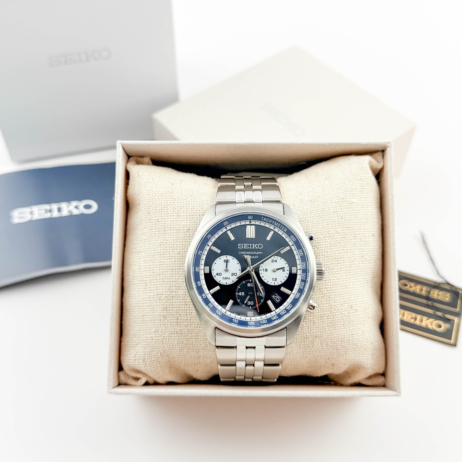 Seiko SSB427 Men’s Essentials Blue Dial Stainless Steel Quartz Watch 41.5mm