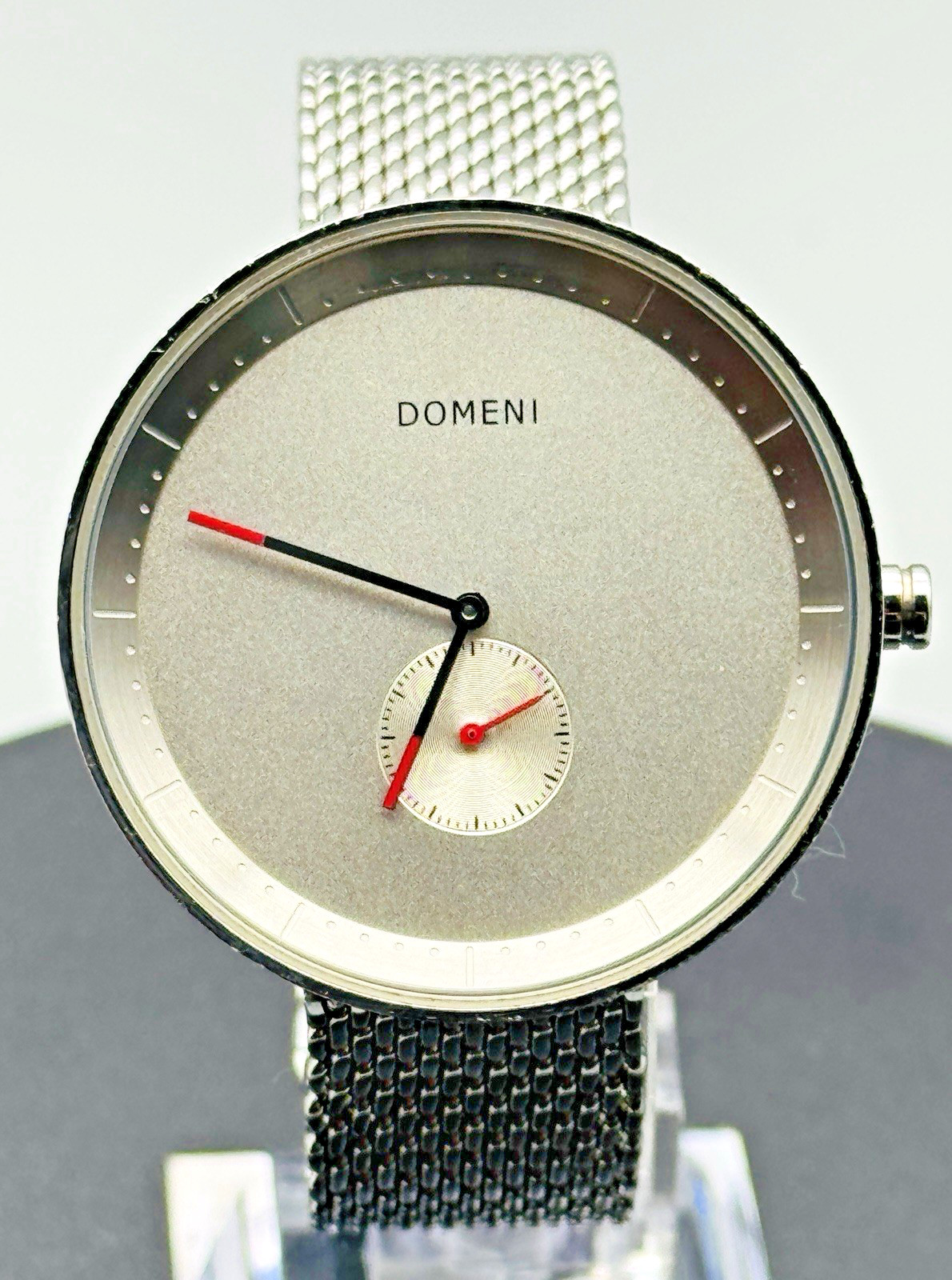 Domeni Company Signature Series Watch Grey Dial Sub-Seconds Swiss Milanese Mesh