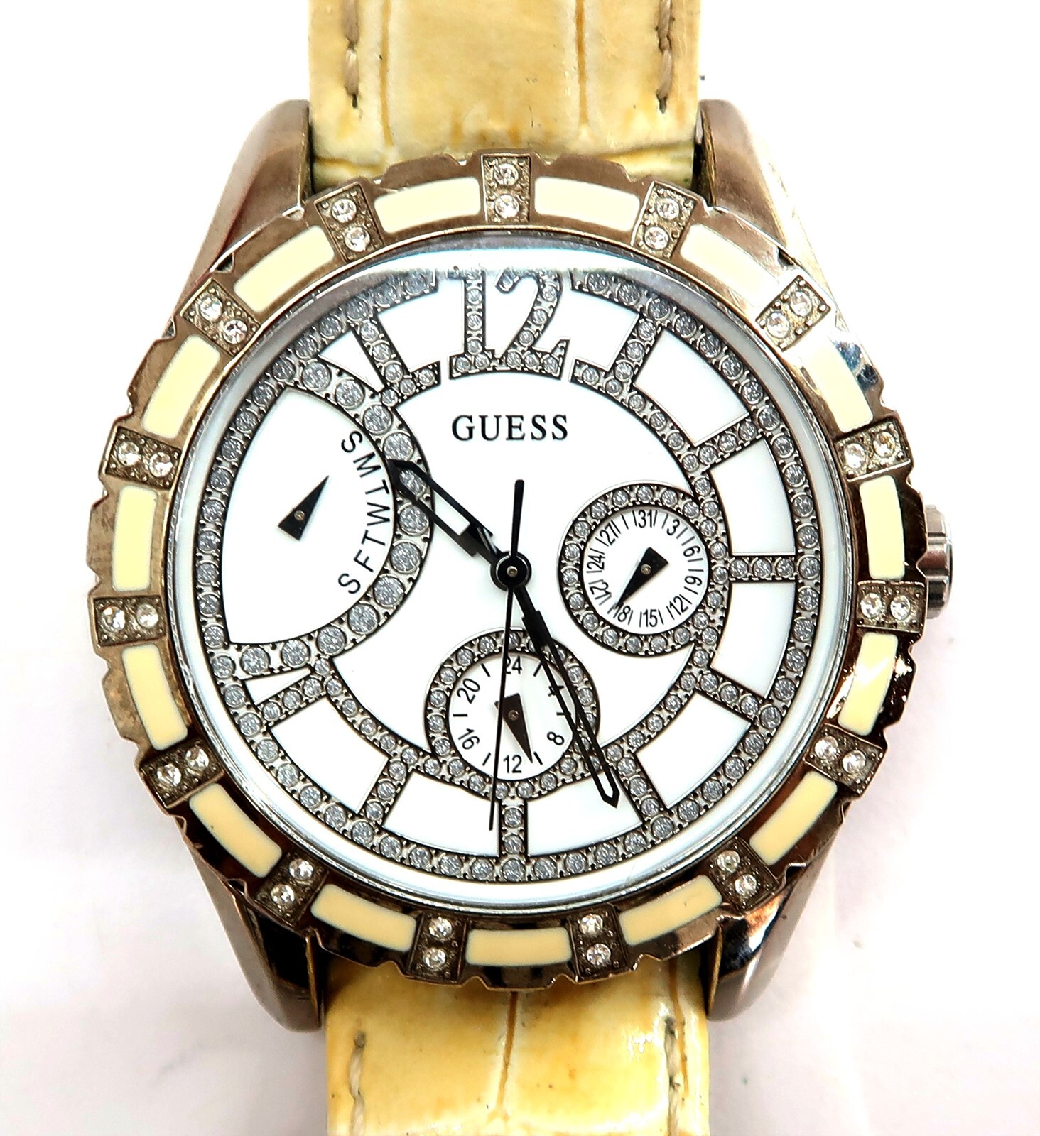 GUESS WATERPRO Mens Quartz Watch with 41mm case NEW BATTERY ~ WORKS