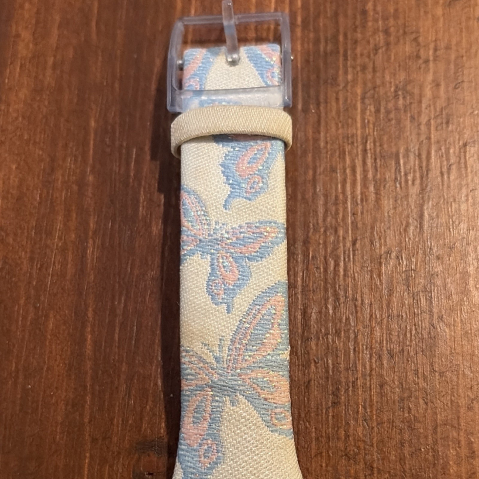 Swatch Butterfly Garden Party 2005 Quartz Vintage Fabric Leather Strap Watch