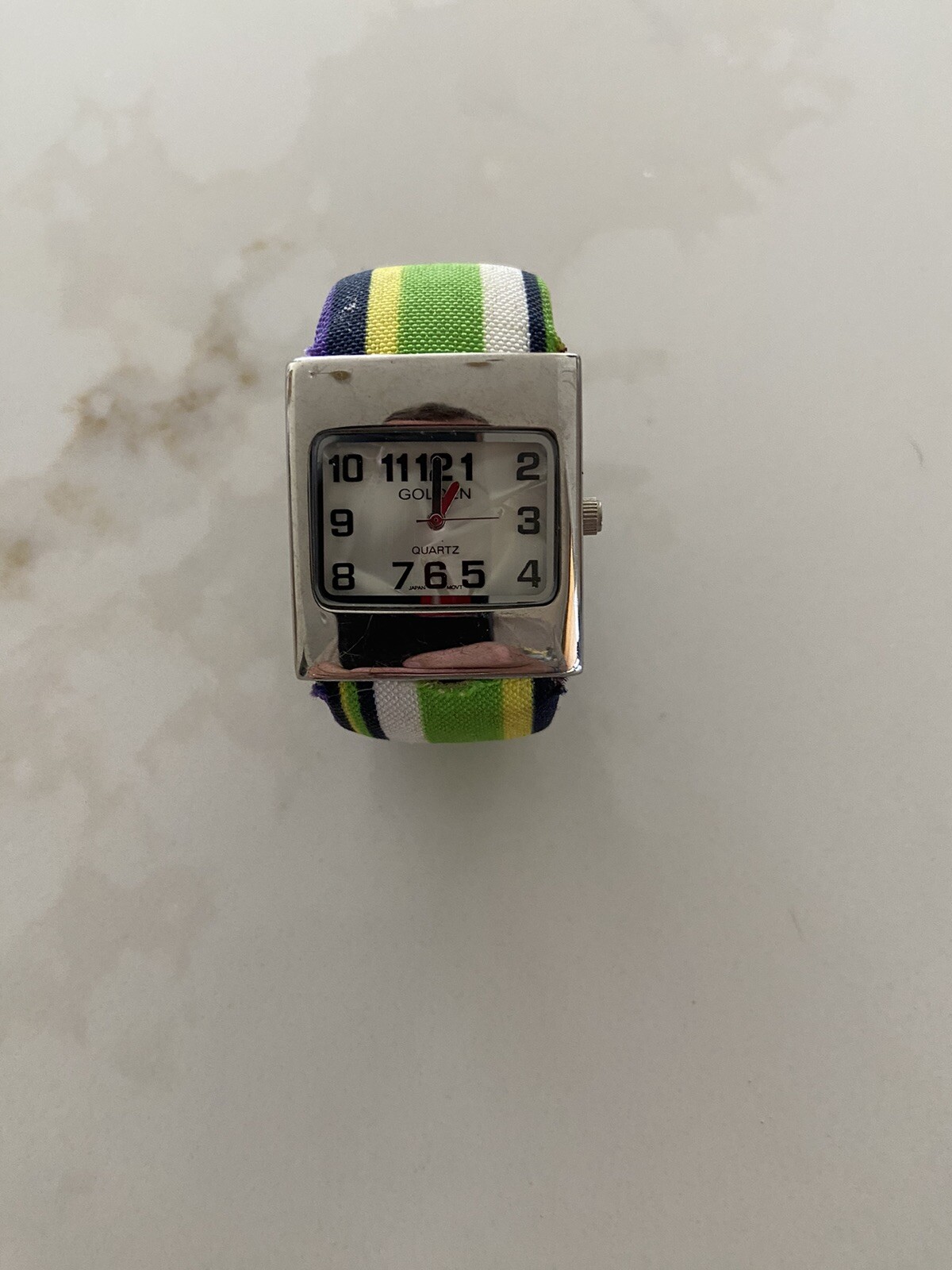 Golden Green multicolor Quartz Cuff Watch Working Condition Nice Ladies Watch