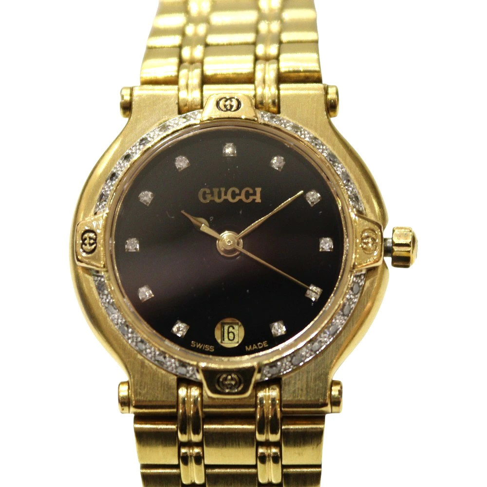 Gucci 9200L Diamond Quartz Watch Gold Plated #S426124