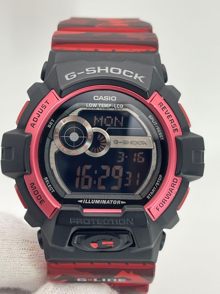 Excellent Condition G SHOCK GLS 8900CM 4JF G LIDE Red Camouflage