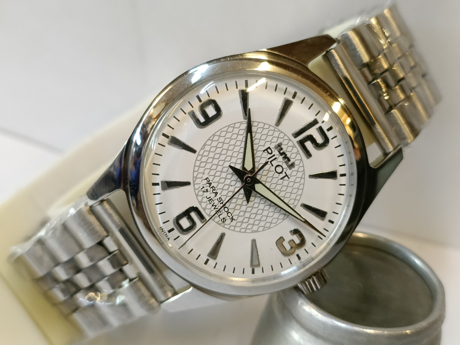 REFURBISHED HMT PILOT 17J WINDING WHITE DIAL 0231 INDIA MEN’S WORKING CONDITION