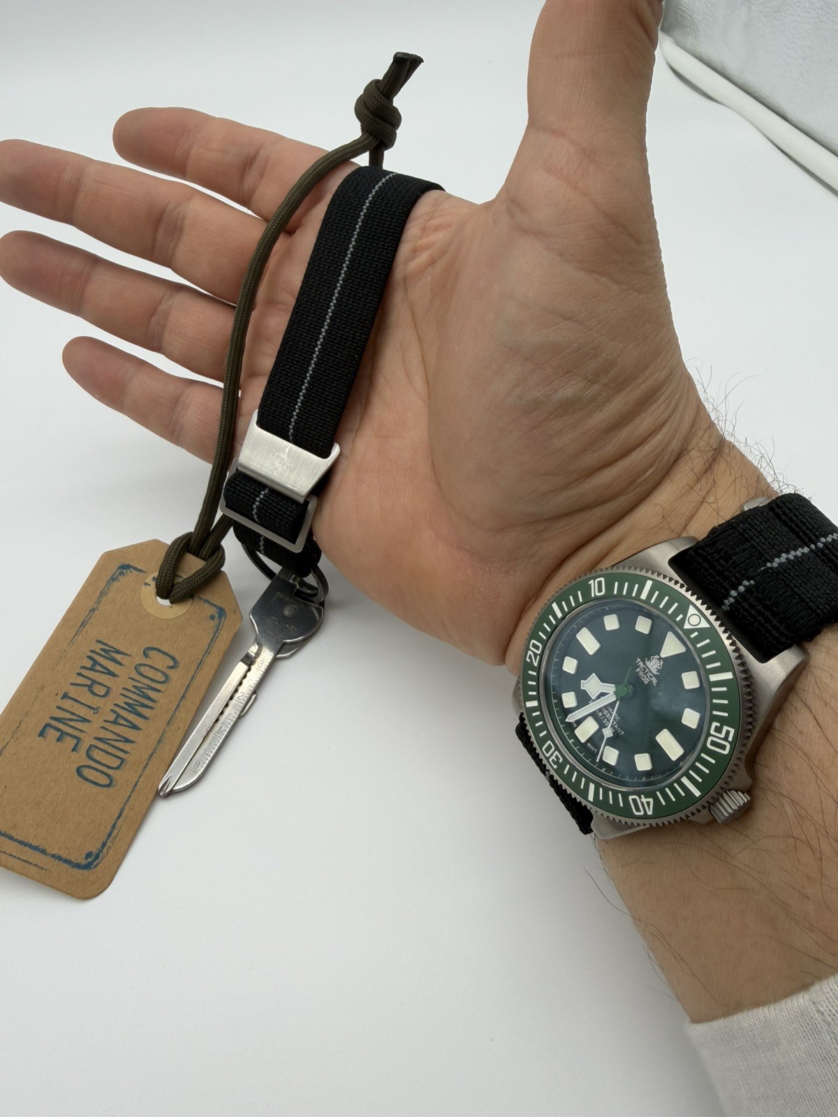 Tactical Frog Titanium NH35A Mechanical Watch Green Bezel Green Dial Fixed Lugs