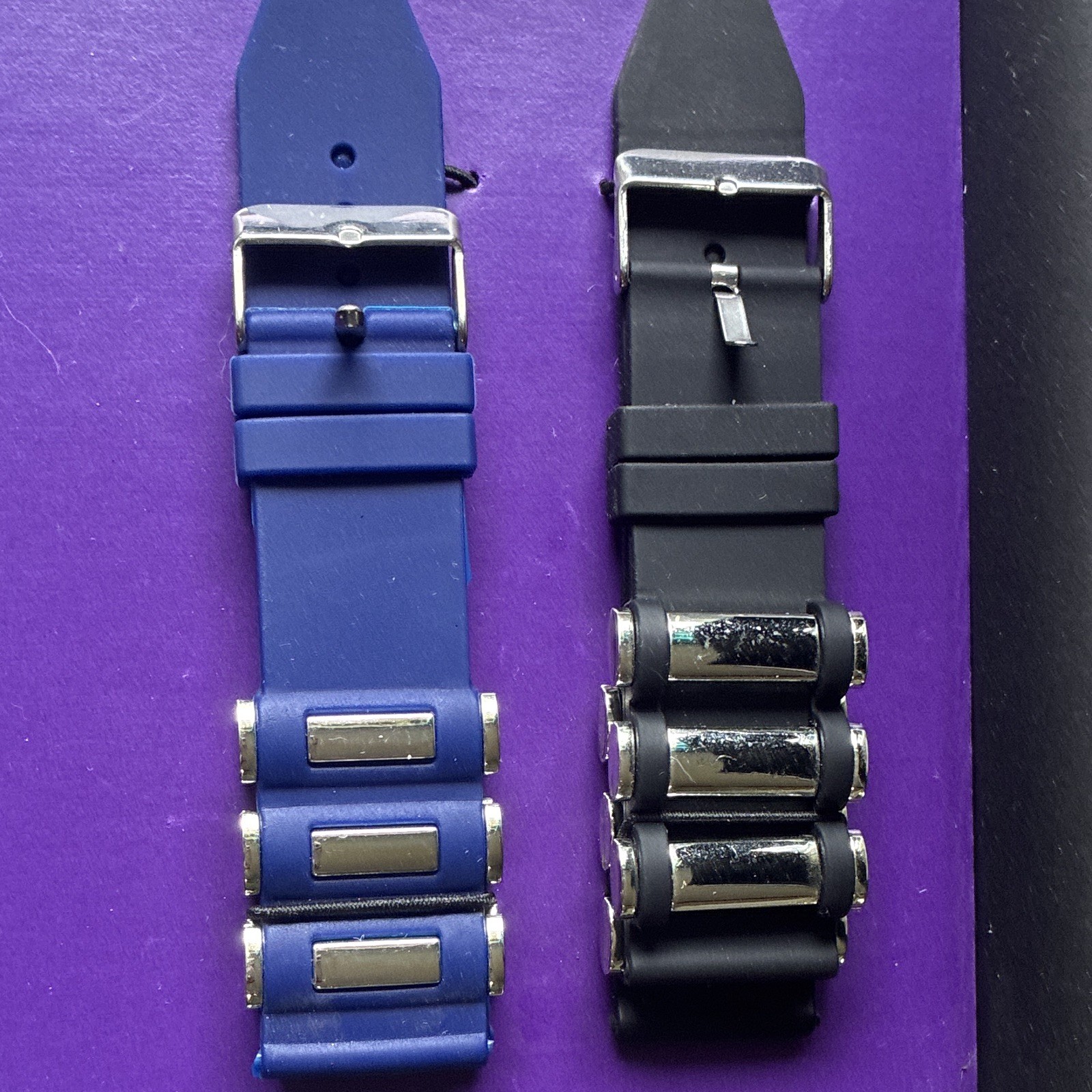 Ice King Quartz Analog Watch Silver Dial Black Bezel w/Black Blue Straps Box