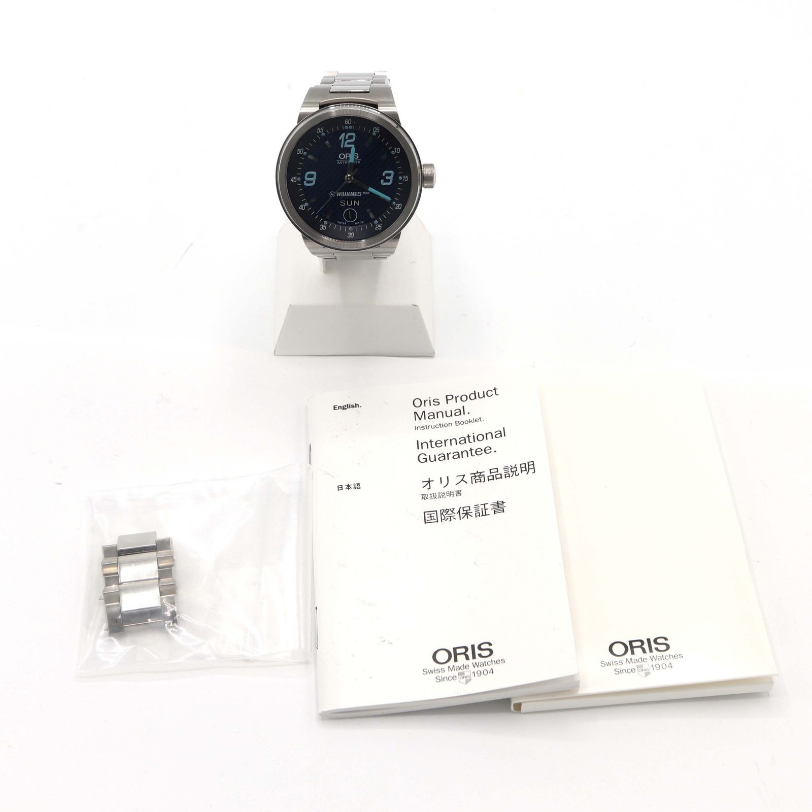 Working ORIS Williams F1 7560 Automatic Watch Blue Dial Case 6cm x 4.1cm
