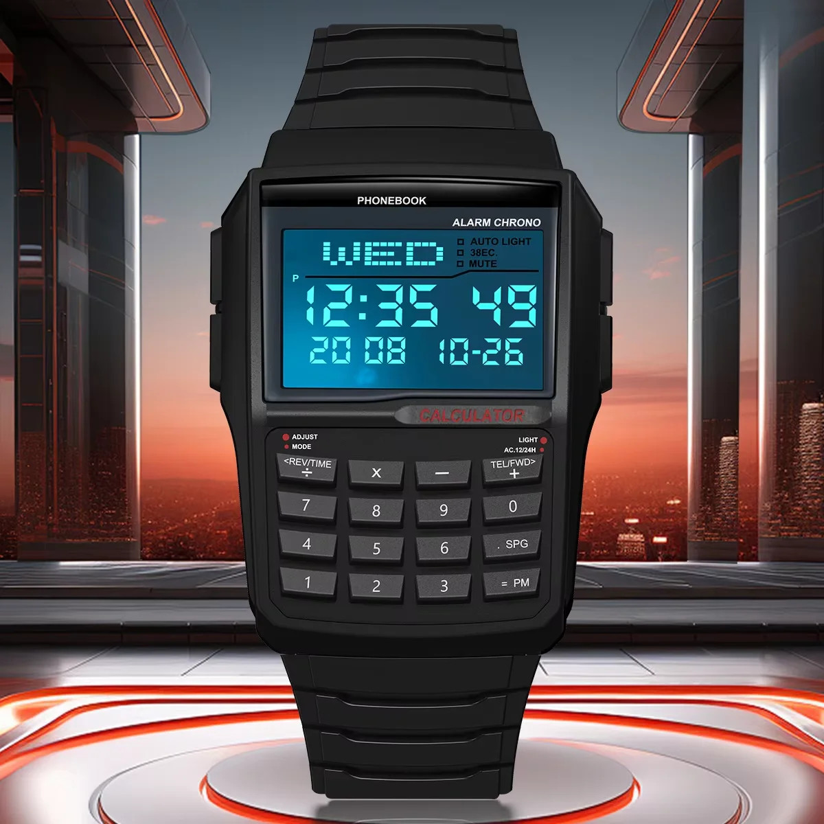 Computer Style Men’s Top Luxury Digital Sports Watch Multifunction Calculator