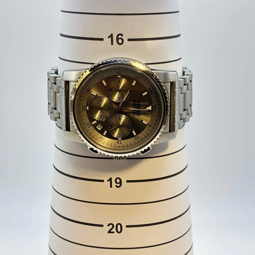 Takeo Kikuchi Chronograph Date Silver Quartz Watch