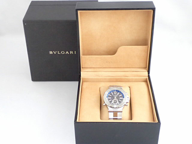 BVLGARI Diagono GMT DG40S GMT Stainless Steel Automatic Gray Dial Men’s Watch