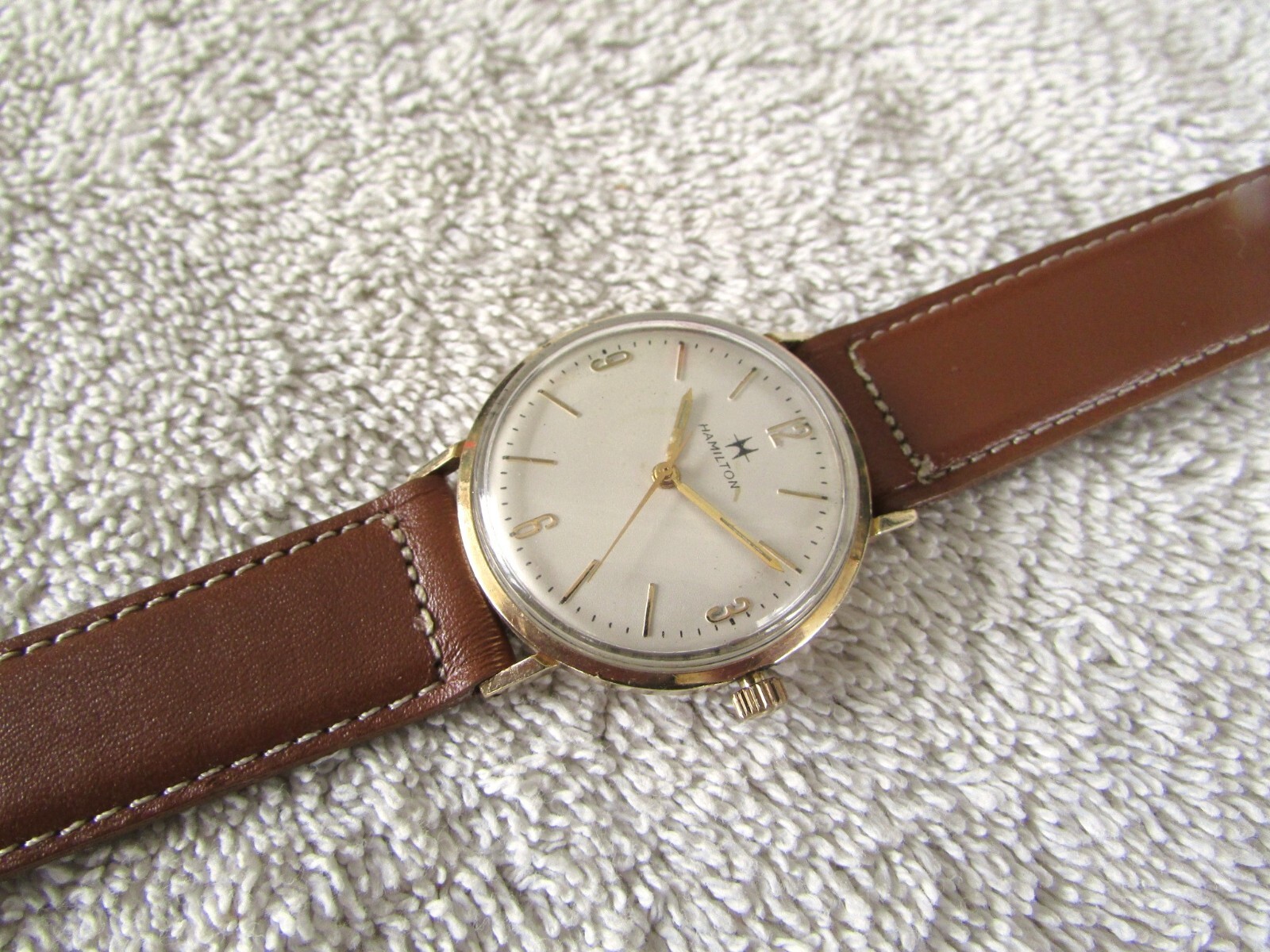 HAMILTON Solid 10K Gold Mechanical 1970s Watch – FORD MOTOR COMPANY 35th ANNIV.