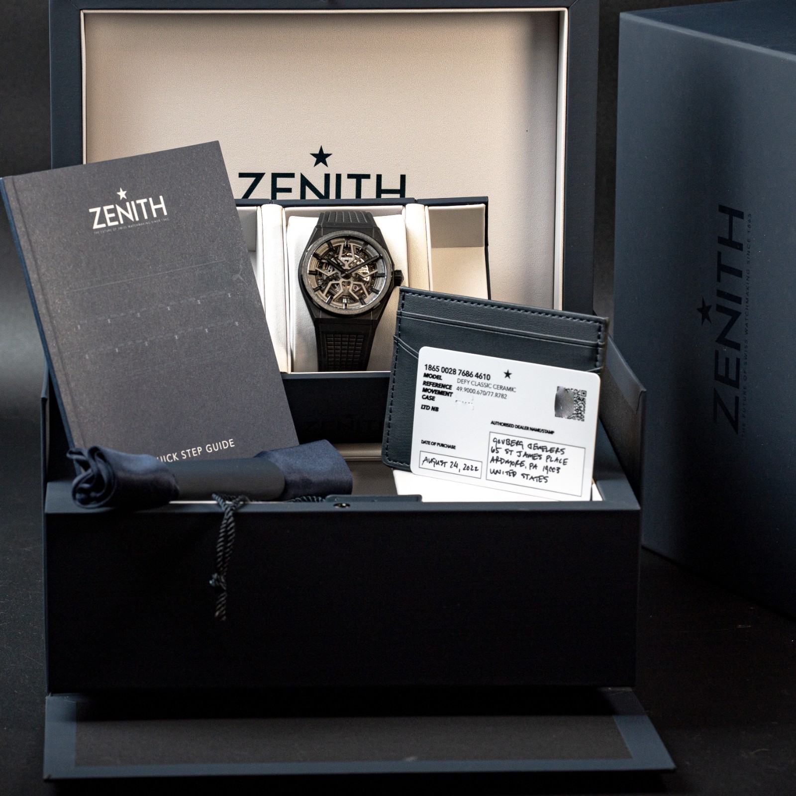 Zenith Defy Classic Black Ceramic Skeleton 49.9000.670/77.R782 – Complete