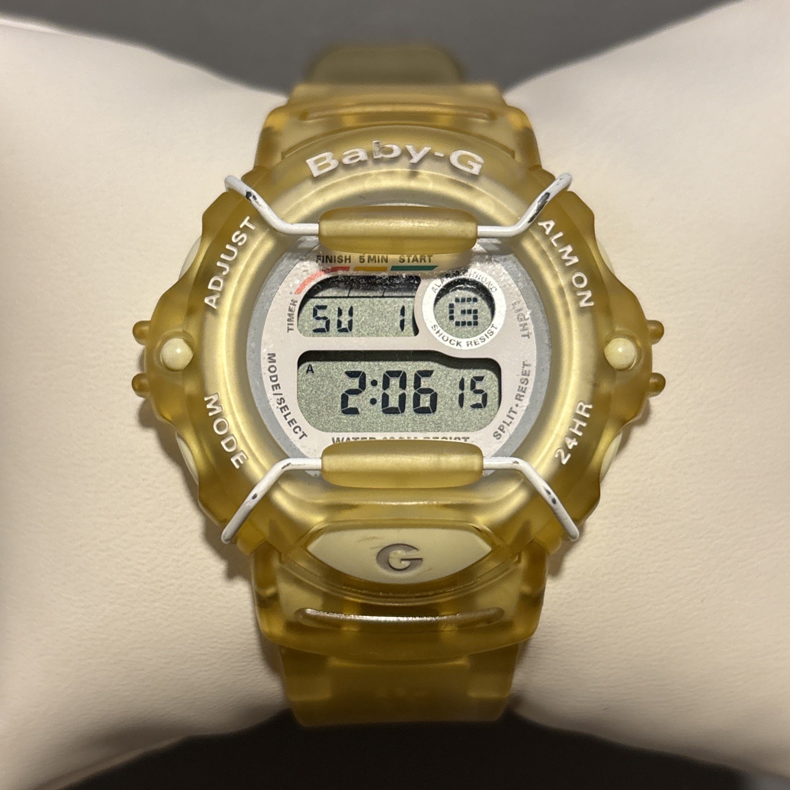 Casio Baby-G Shock Digital Watch BG-340 Clear Yellow White WR 100m – Works!