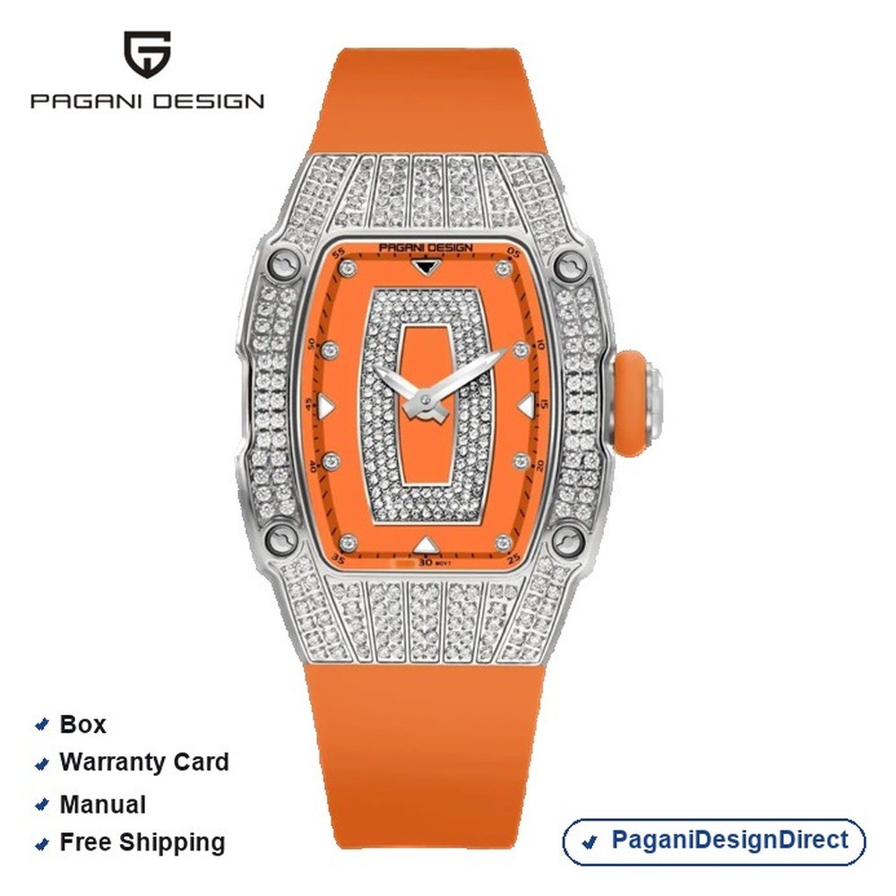Pagani Design PD-YS013 Silver Orange Silicone Automatic Women’s Watch