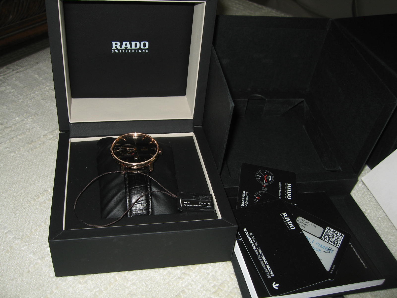 RADO Coupole Classic Automatic Power Reserve Black Dial Rose Gold 41mm Men Watch