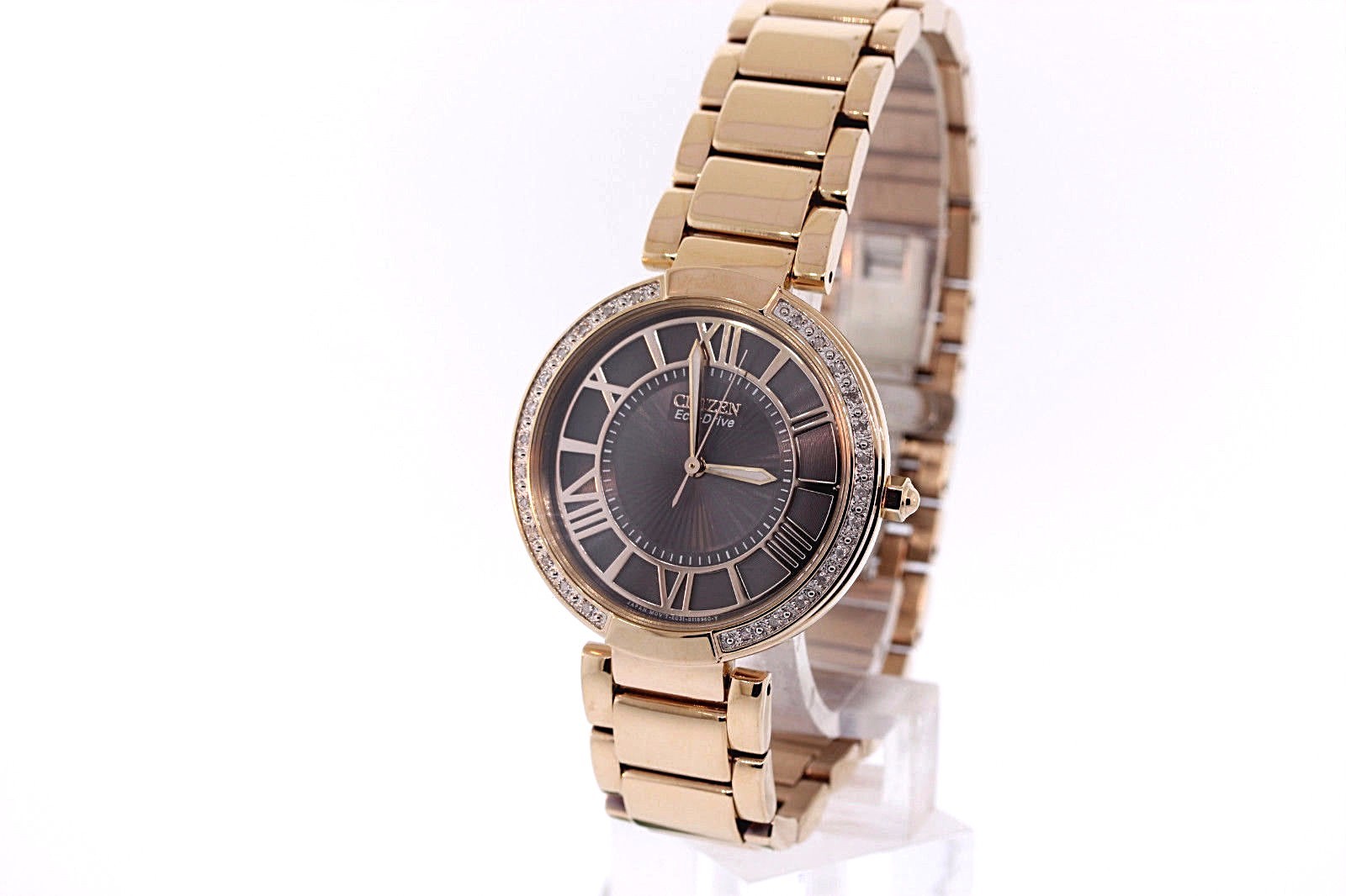 Ladies Citizen EM0103-57H Eco-Drive d’Orsay Rose Gold-Tone Diamond Watch (NWT)