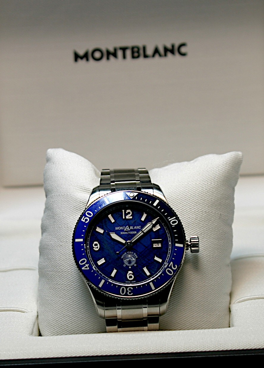 Montblanc 1858 Iced Sea Automatic Blue 300m Ref.: 129369 NEW!