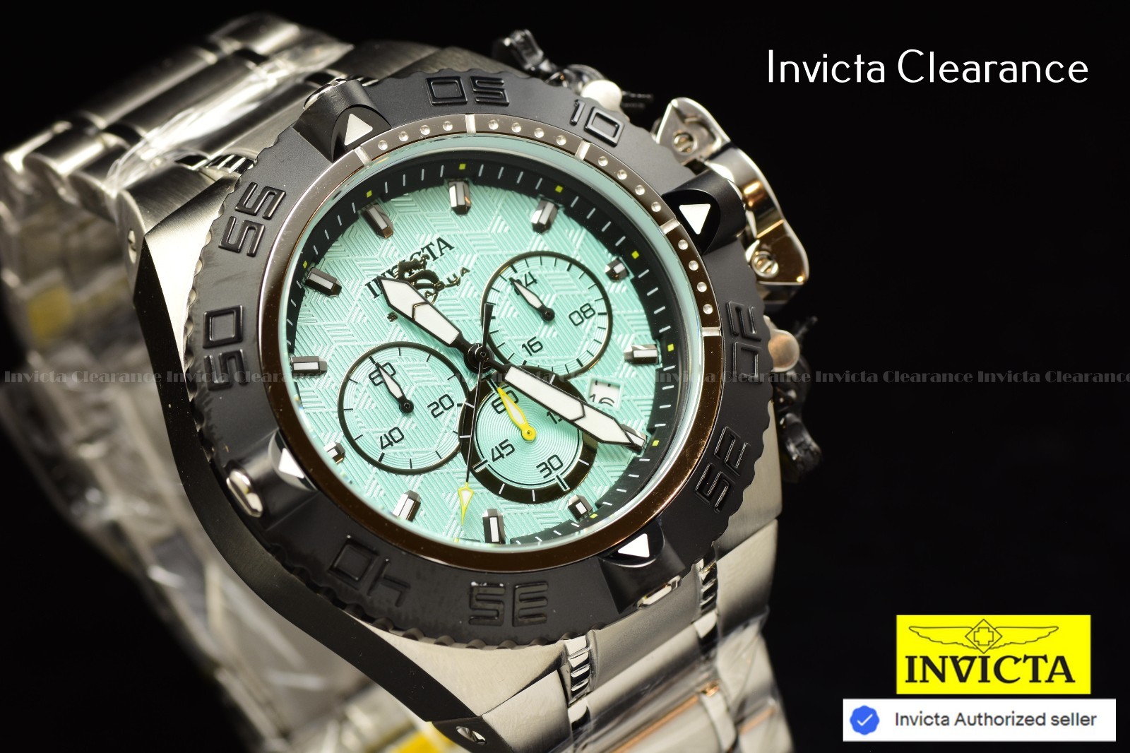 Invicta Subaqua Noma IV Mens Chronograph Turquoise Dial Silver Tone SS Watch