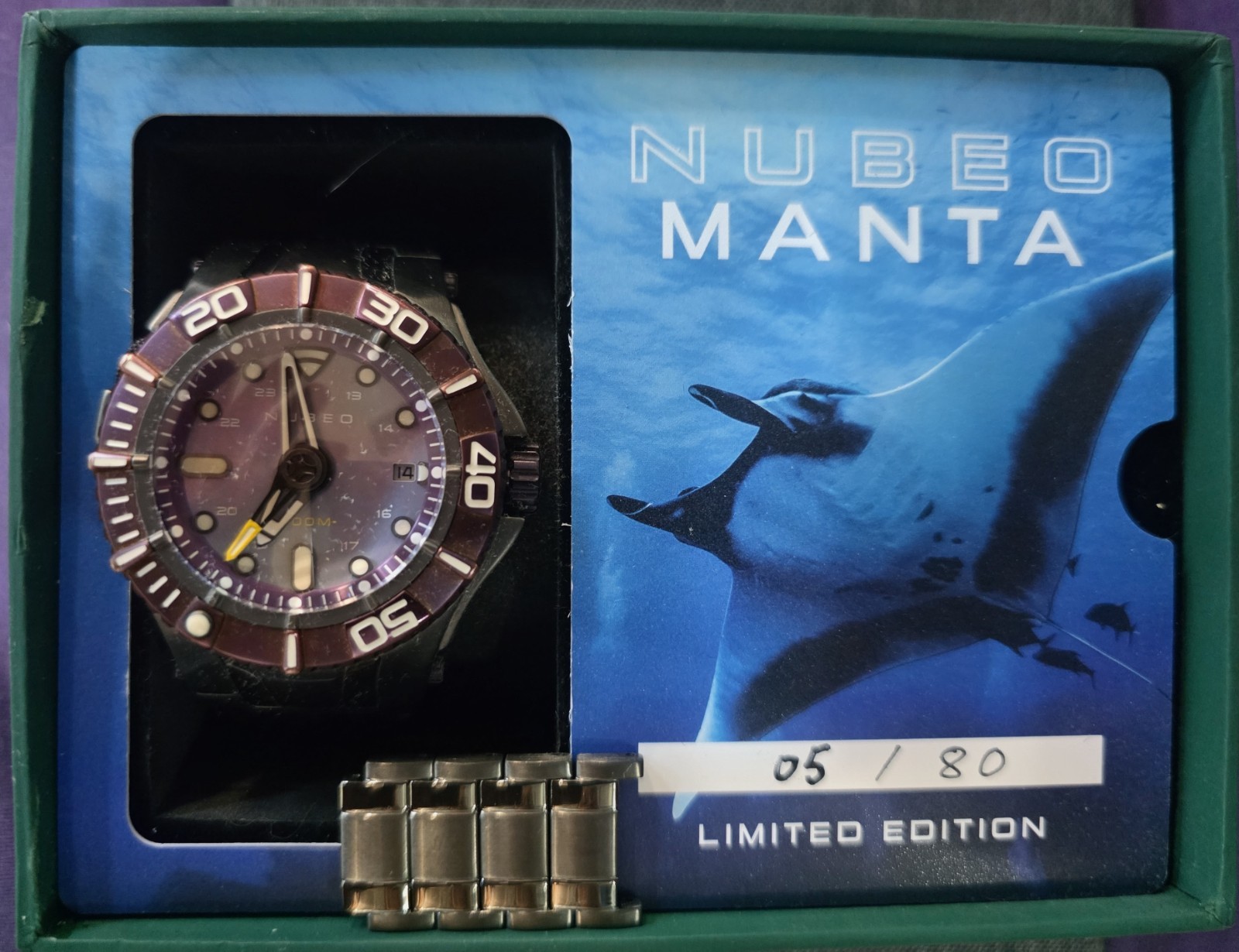Nubeo Manta Automatic Limited Edition No. 05/80 – 300M Sapphire – Complete Set