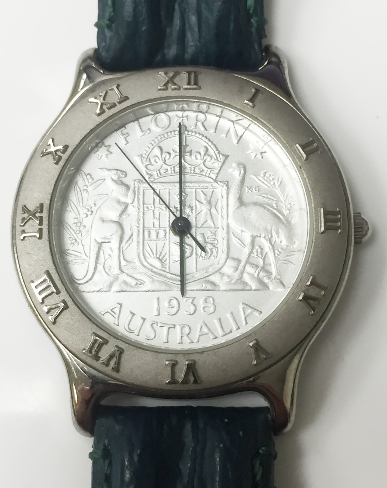 Coinwatch Florin 1938 Australia Coin Stainless Steel Vintage Watch Analog Quartz