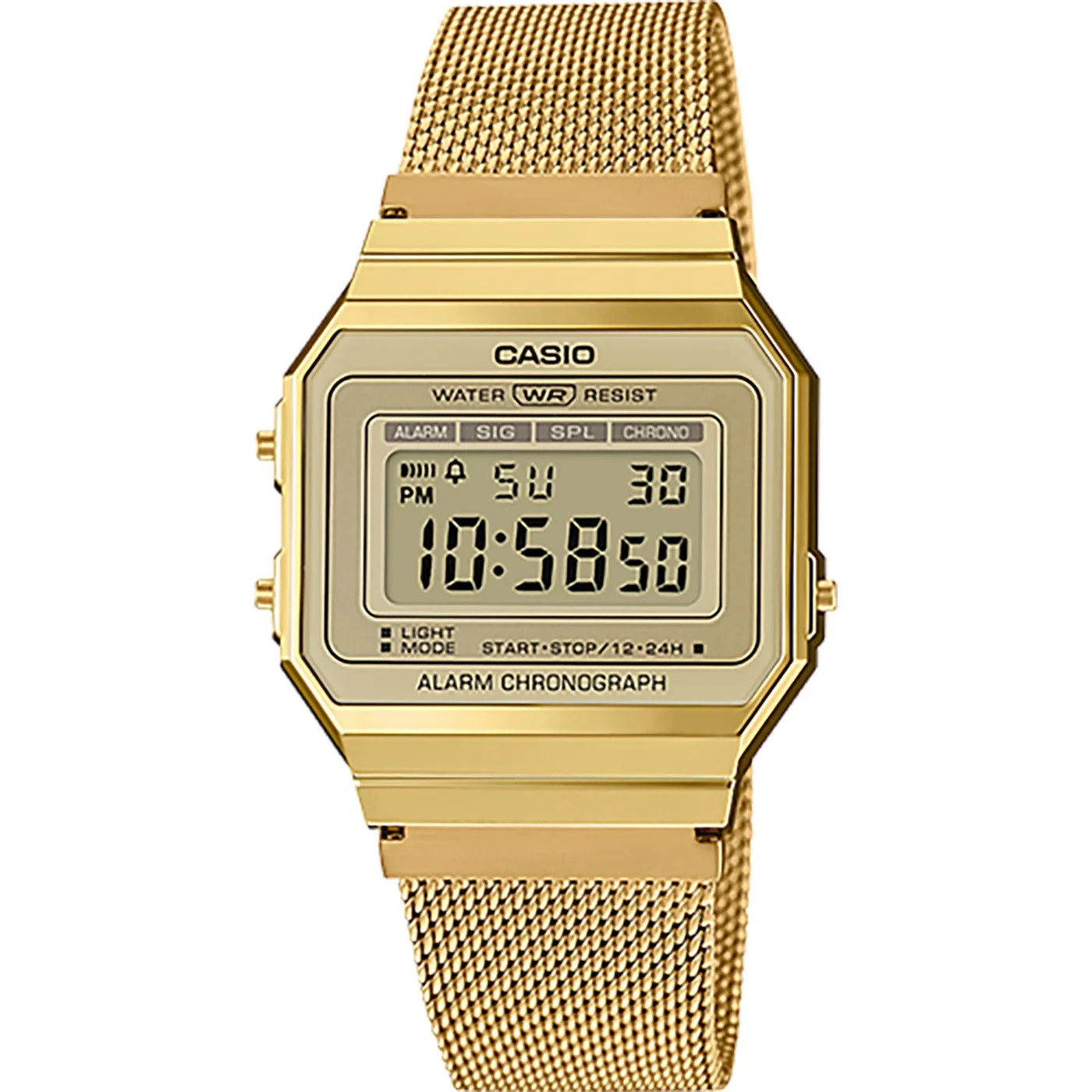 Casio Vintage Gold Tone Stainless Steel Digital A700WMG-9A Unisex Watch