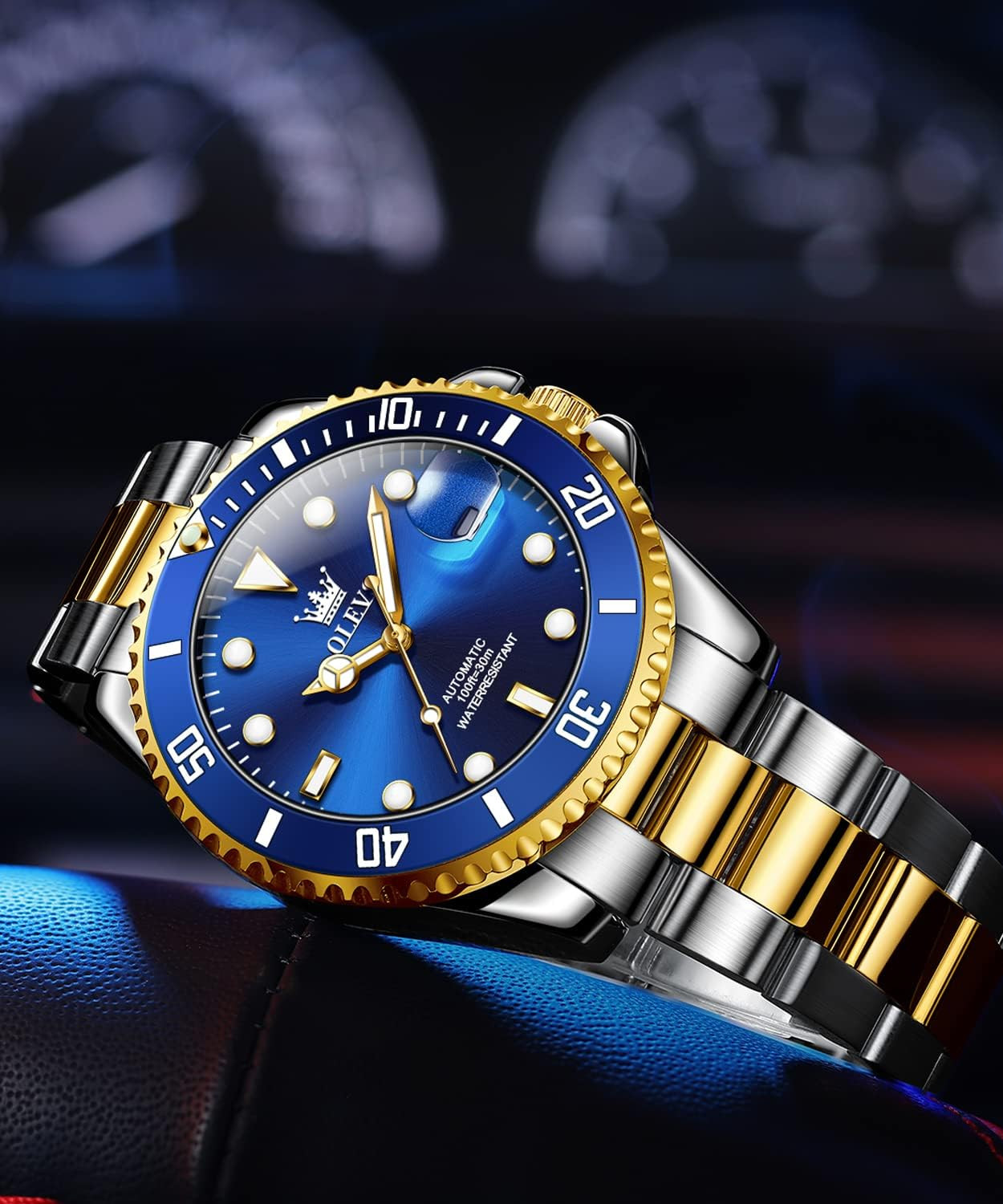 Luxury Men’s Waterproof Automatic Watch – Big Face & Luminous Design