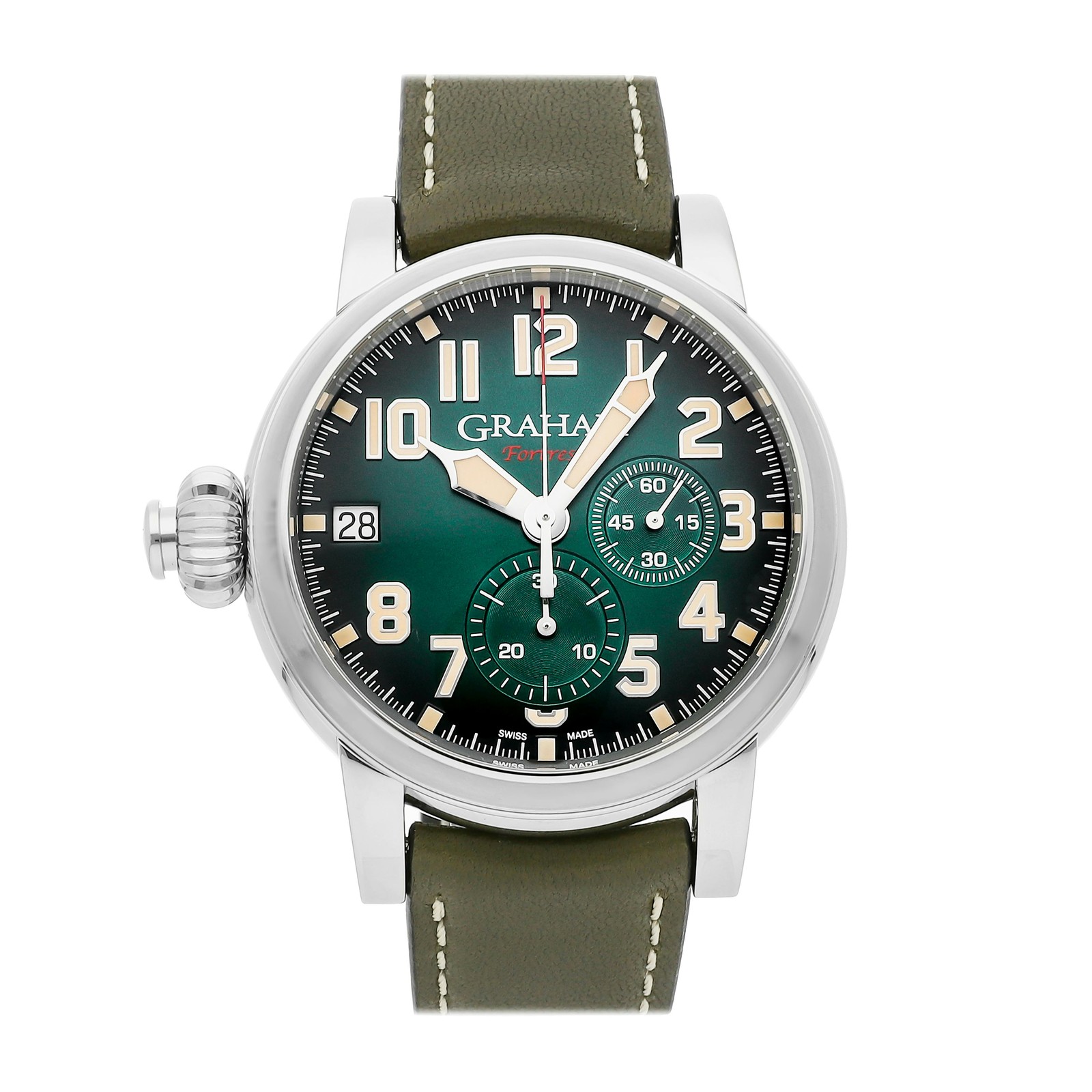 Graham Fortress Left Hand LE Auto Steel Mens Strap Watch 2FOAS.G05A.L141B