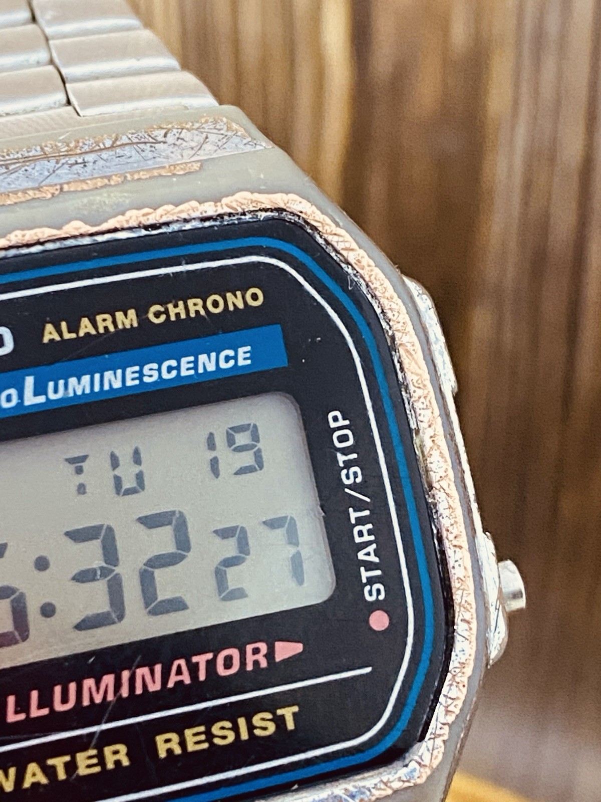 Casio A168 Illuminator Digital Watch Silver Electro Luminescence #8491