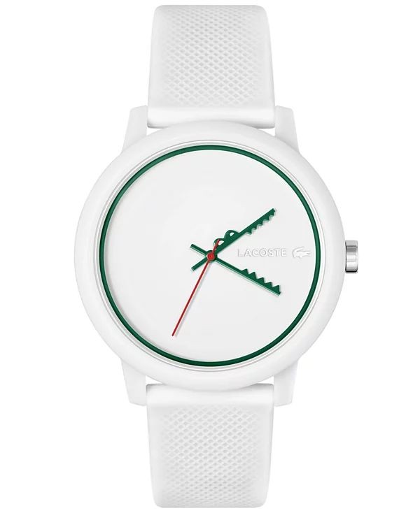 Lacoste 12.12 Studio Men’s Quartz Watch Quartz Case with Rubber Strap 42mm, Whit
