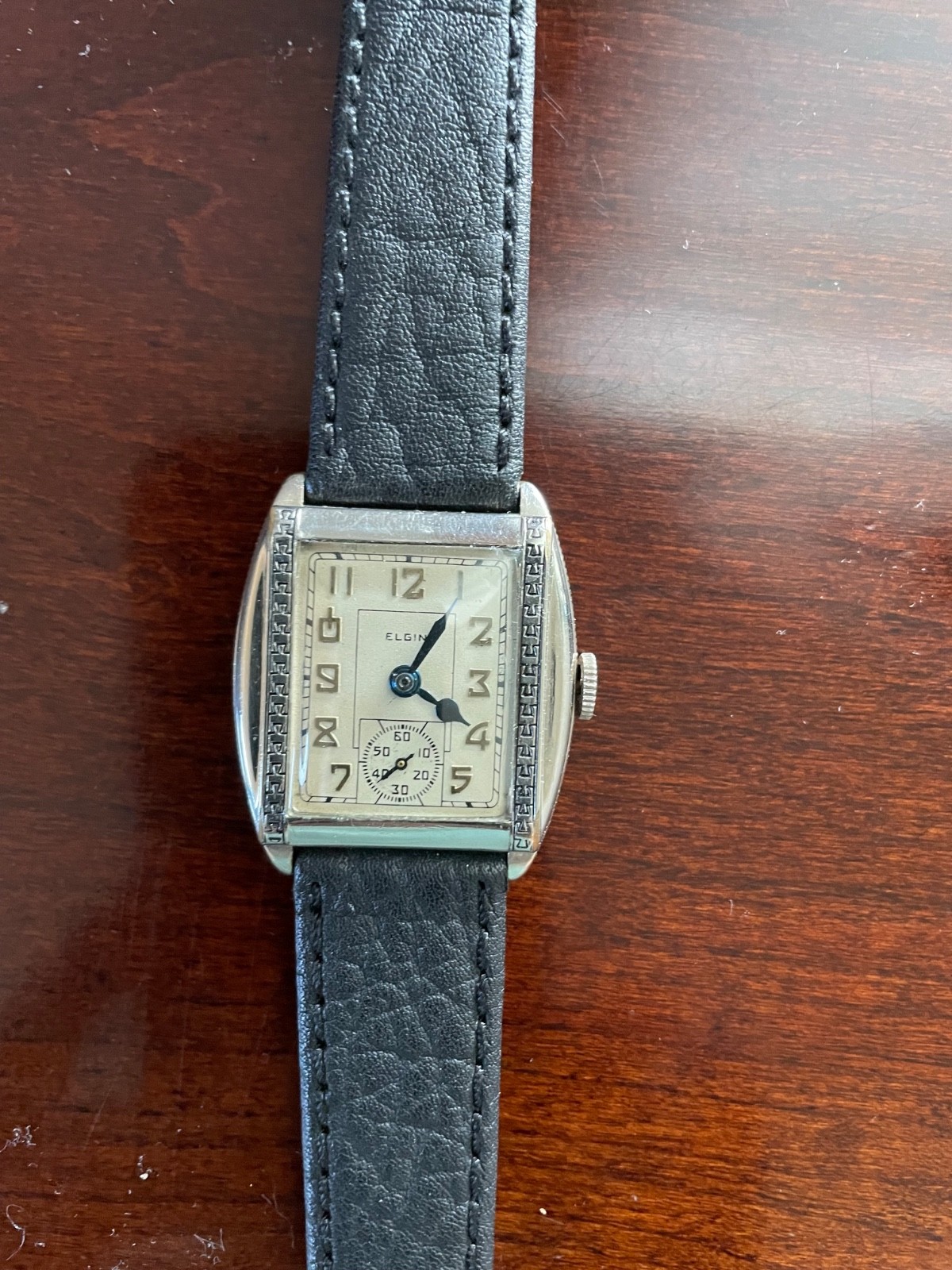 Elgin Gold Filled Heavily Engraved Beautiful Art Deco Wristwatch