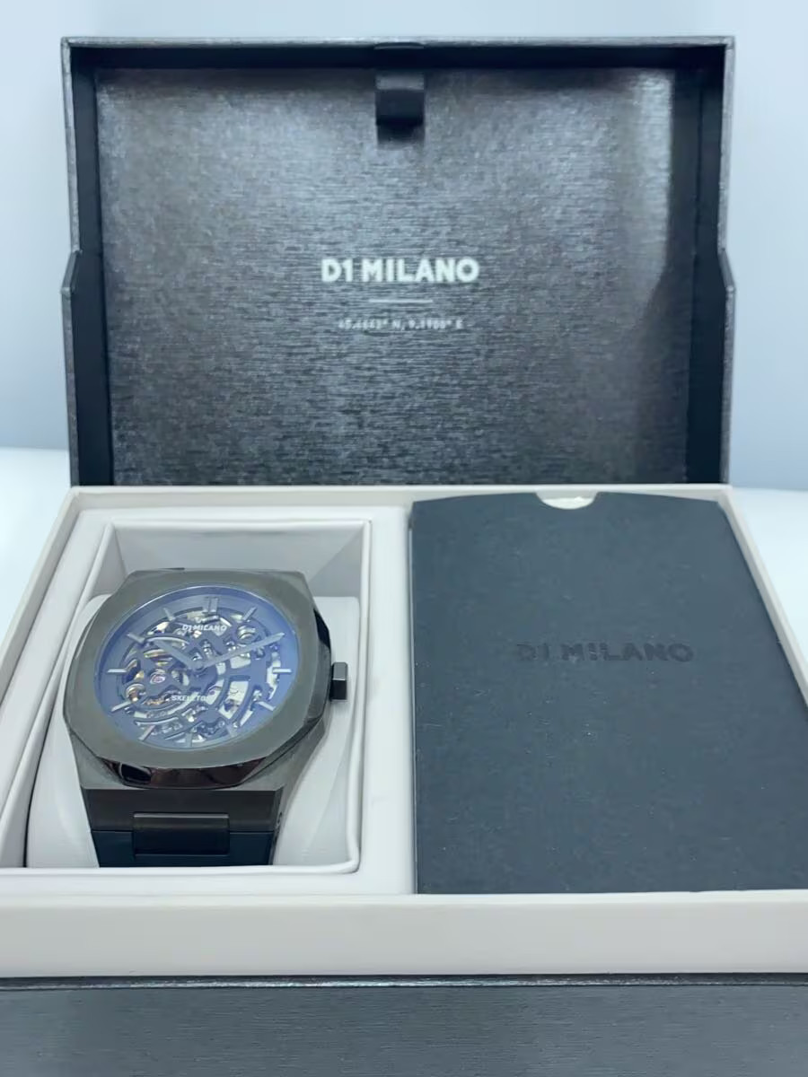 [B1S] D1 Milano Skeleton Automatic Clear Rubber Strap Men’s Watch SKRJ02 [w7p]