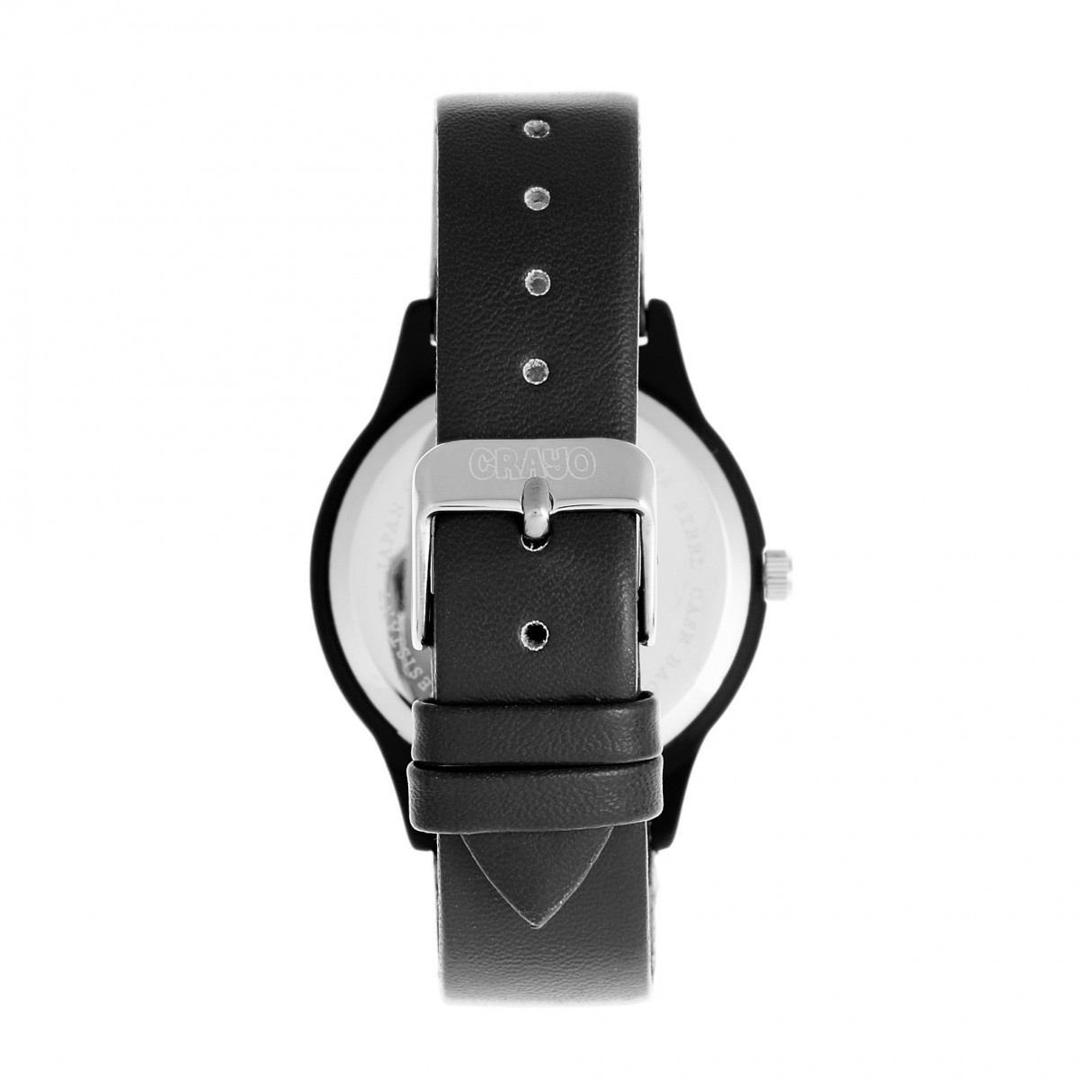 Crayo Splat Black Leatherette Strap Unisex Watch CRACR5302