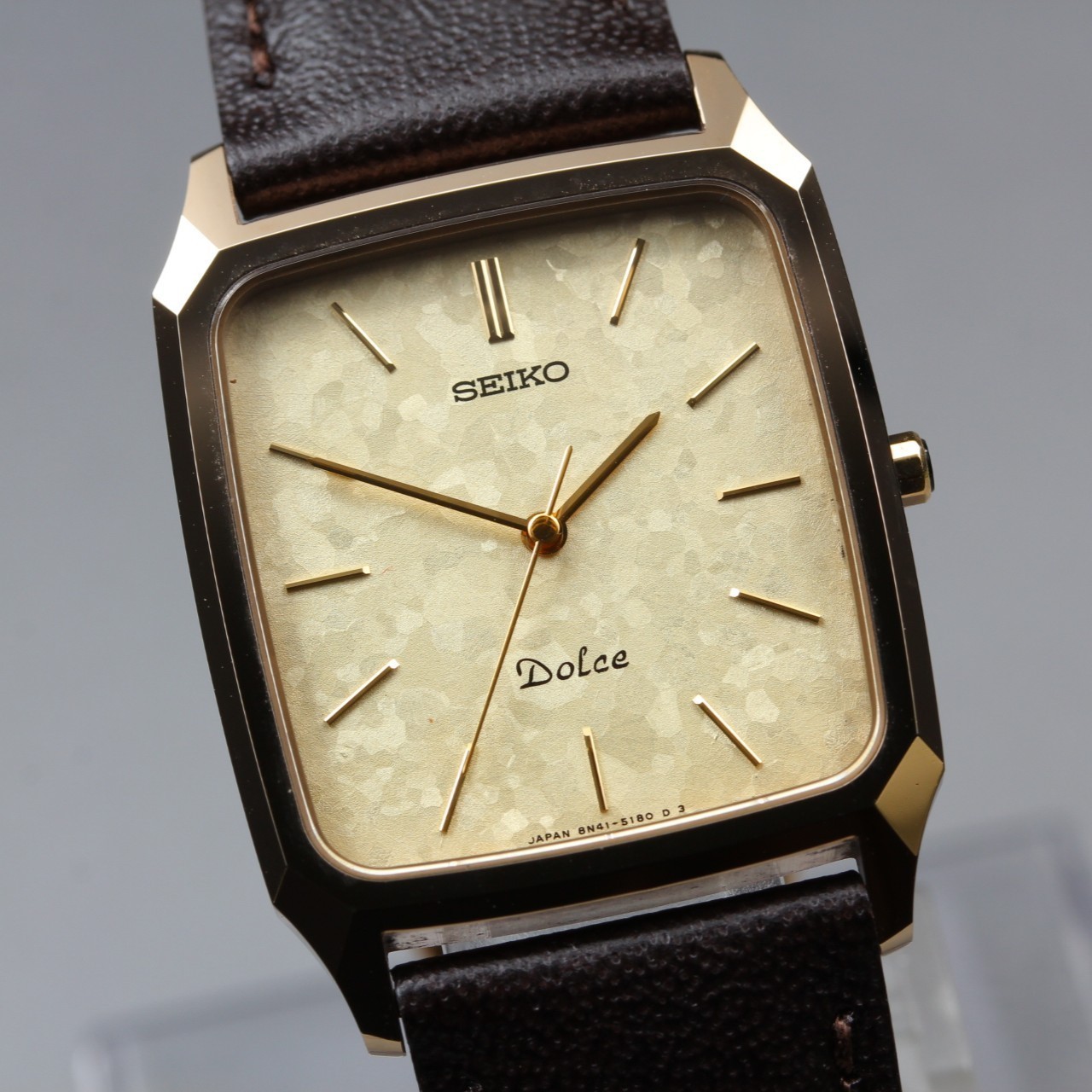 Vintage [Near Mint] Seiko Dolce 8N41-5130 Gold Tungsten Tank Men’s Qz Watch #75