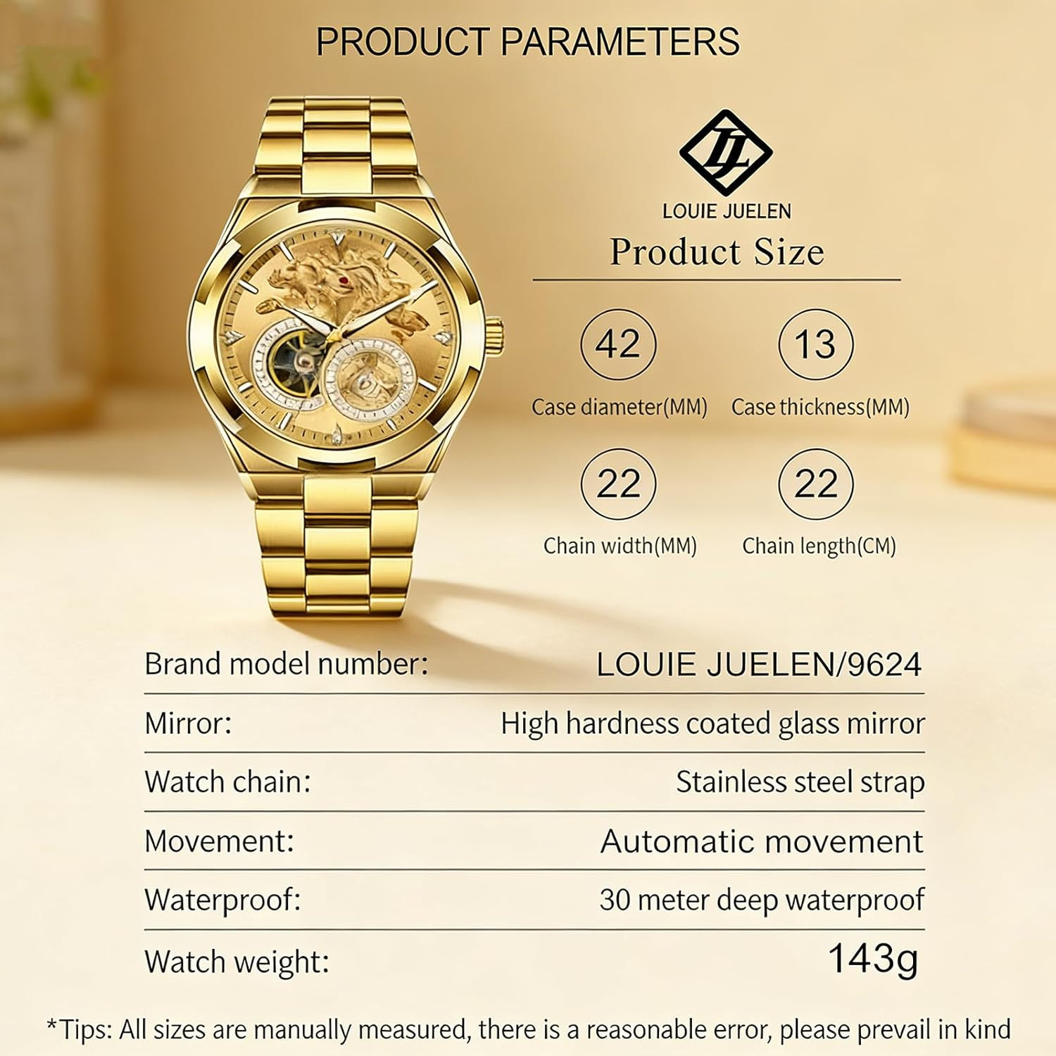 Luxury Men’s Automatic Mechanical Watch – Waterproof, Luminous, No Battery Neede