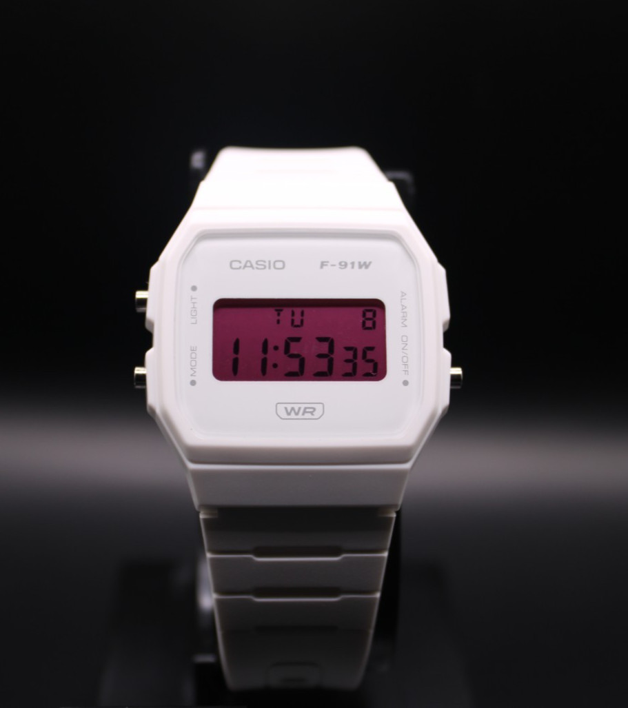 Casio F91-W White Version With Pink Mod (Brand New) (Custom) (Made to Order)