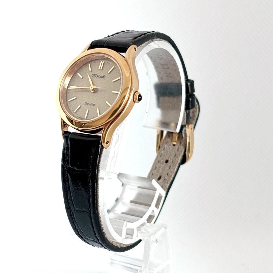 Excellent Condition Working Item Corporate Engraving Citizen Solar Gold Ladies
