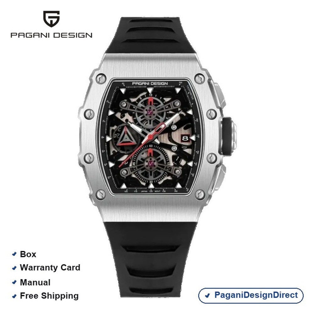 Pagani Design PD-YS011 Black Chronograph Rubber Automatic Men’s Watch