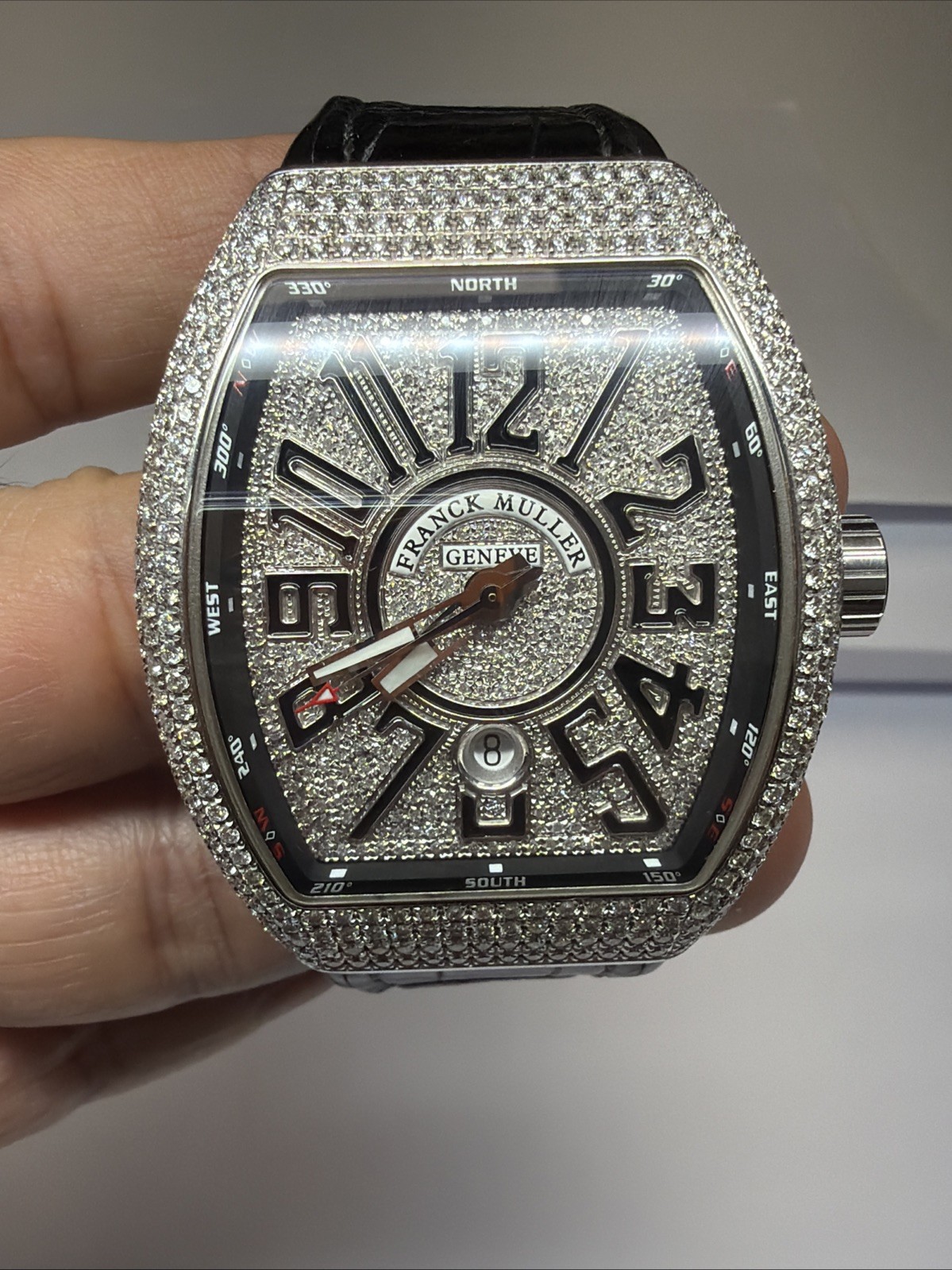 Franck Muller Vanguard Custom Diamond Steel 45mm Auto Men’s Watch V45 SC DT
