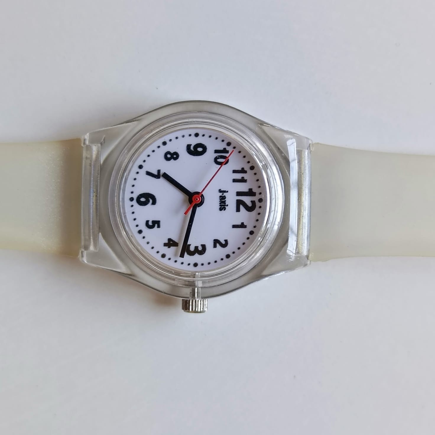 J-AXIS Sun Flame Clear Translucent Resin Watch White Dial Japan Movt TCL60