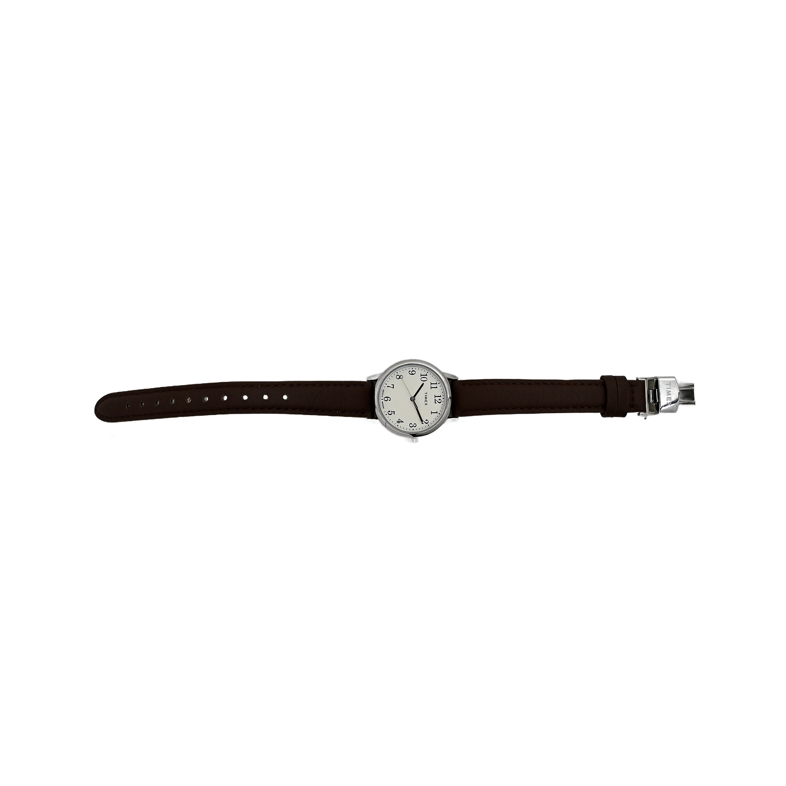 Timex Ladies Indiglo Easy Reader Butterfly Deployant Clasp White Dial Watch
