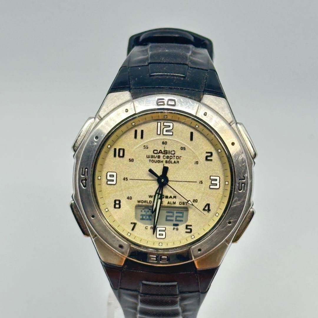 CASIO WAVE CEPTOR WVA-470 Tough Solar Radio-Controlled Watch (Operating)