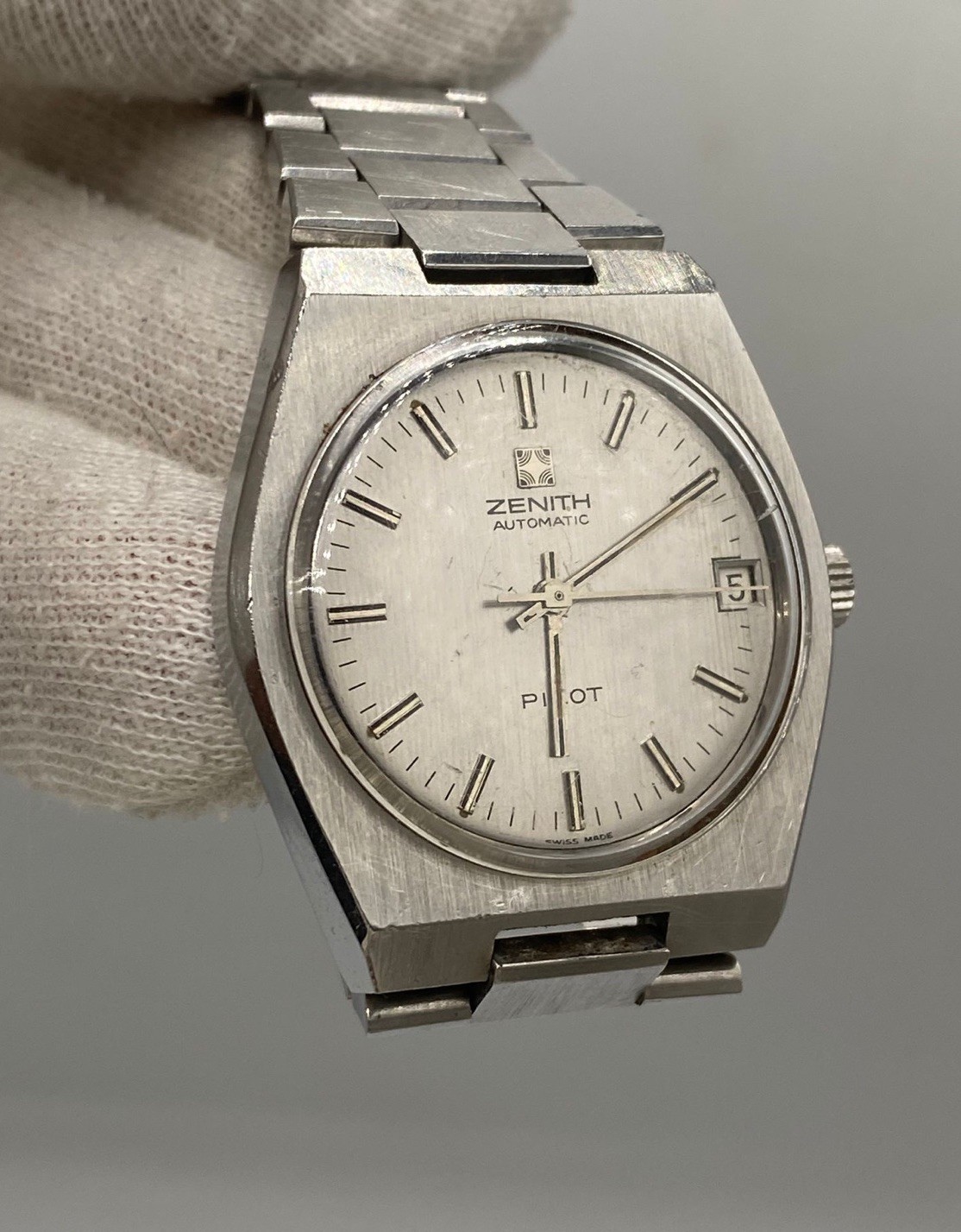 Extremely rare vintage Zenith Pilot automatic watch 01 0010 332, 1970 ca.