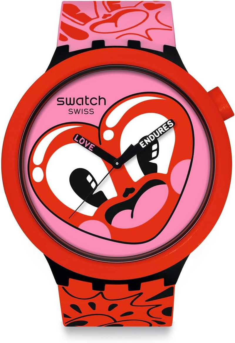Bold Waterproof Unisex Red Polymer Watch – Hattie’s Heart Automatic Style