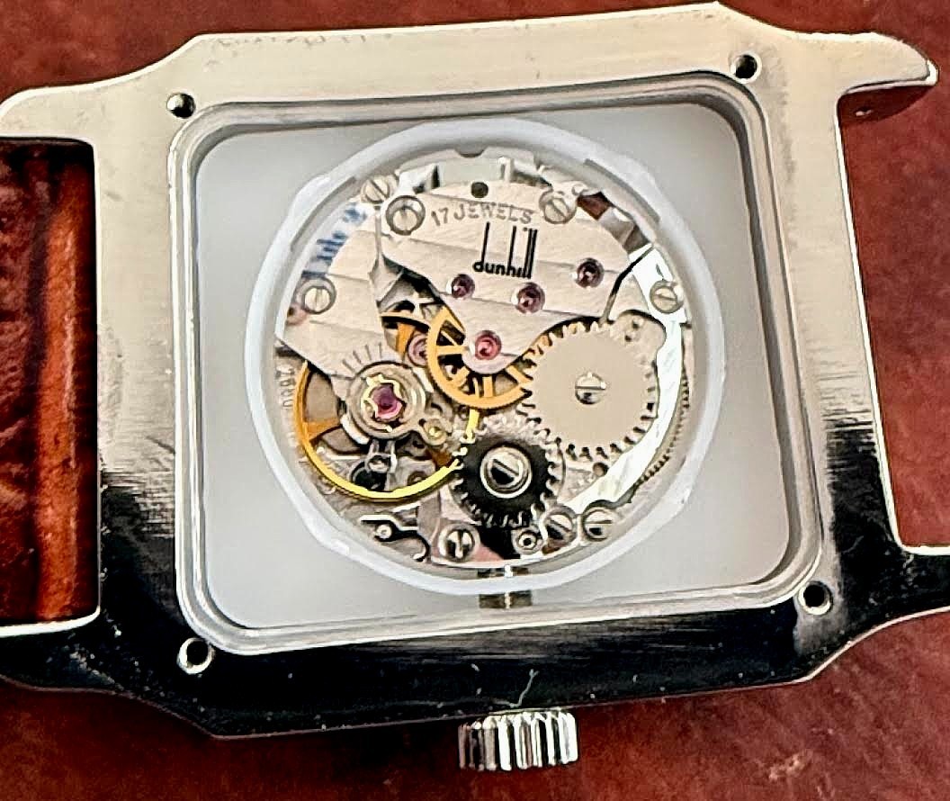 DUNHILL Men’s Rectangular by Cartier C: 1990. 28mm/39mm