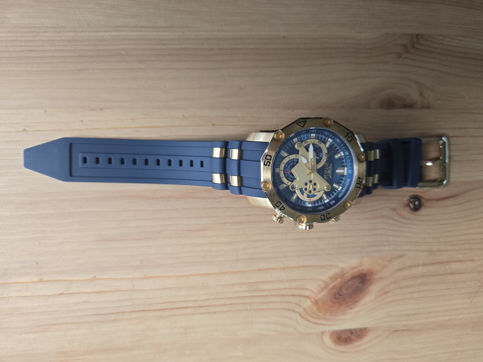Two Brand New Bands! Invicta Pro Driver Scuba Chronograph Blue/Gold
