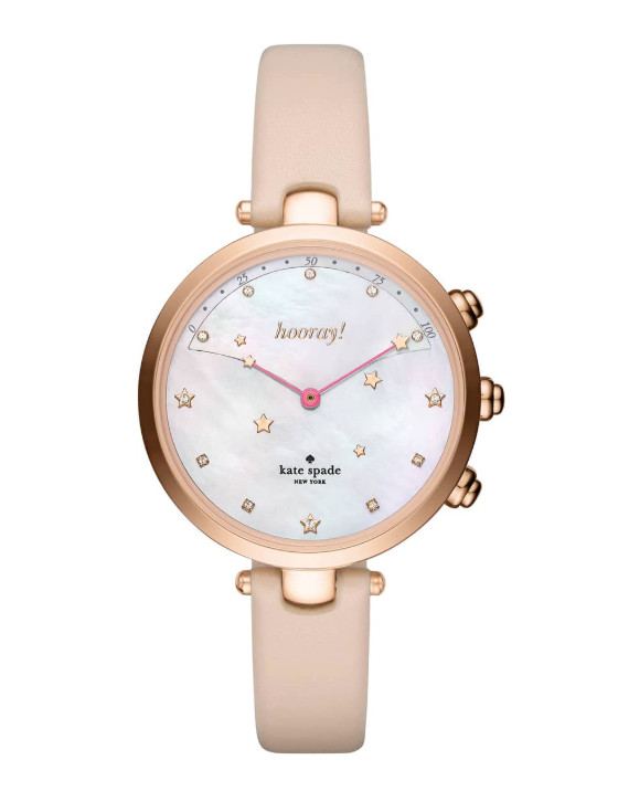 Kate Spade Women’s Rose Gold Beige Holland Hybrid Leather Strap Watch F1804