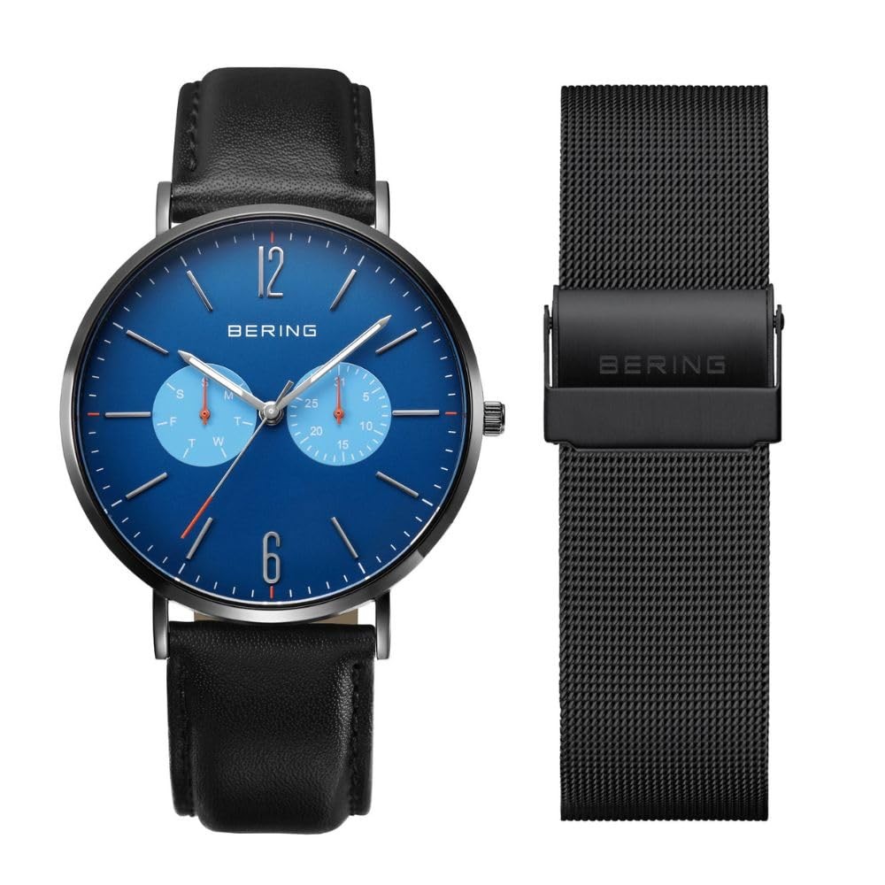 BERING Changes Ocean Forest Japan Limited Watch Blue Dial 2 Straps 14240-427