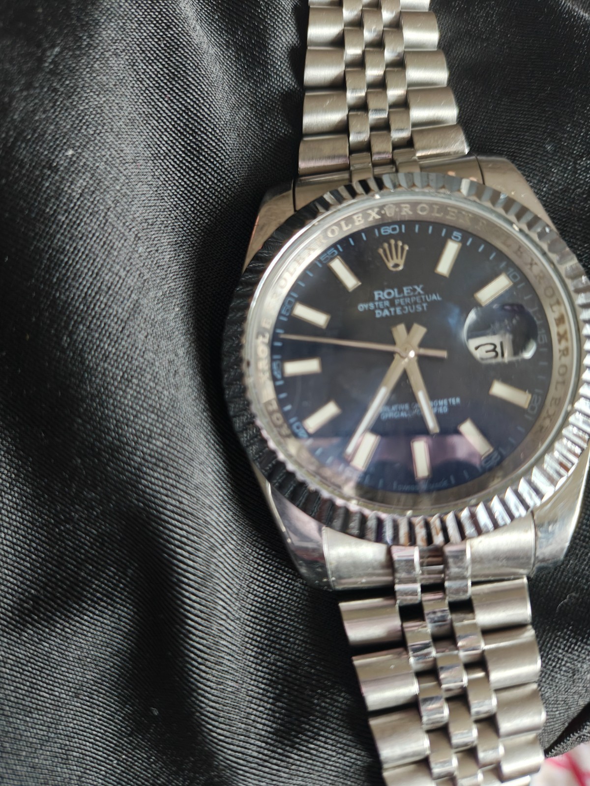 Rolex Datejust 1601 Silver Jubilee Bracelet with Silver Bezel
