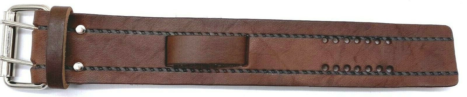Brown Hand Oil Rubbed Genuine Leather Watch Band Biker Western Made In USA